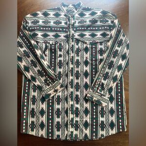 Vintage 90s Western Signatures by Eds West Southwestern Button-Up Shirt | XL